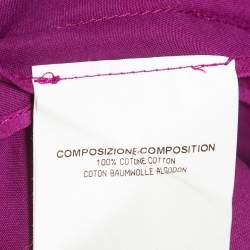 Pre Owned Yves Laurent Paris Purple Cotton Strapless Pleated Mini Dress S