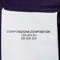 Yves Saint Laurent Purple Draped Satin Sleeveless Asymmetric Dress L