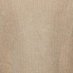 Pre Owned Yves Saint Laurent Vintage Brown Mohair Knit Open Front Cardigan L