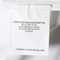 Pre Owned Yves Saint Laurent White Cotton Spiral Pleat Detail Belted Vest M