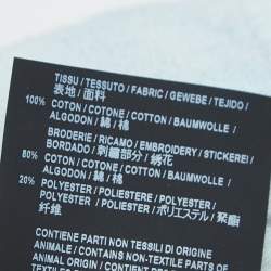 Pre Owned Yves Saint Laurent Blue Embroidered Denim Raw-Edge Shorts S