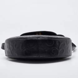 Pre Owned Yves Saint Laurent Black Leather Arabesque Shoulder Bag