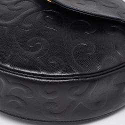 Pre Owned Yves Saint Laurent Black Leather Arabesque Shoulder Bag