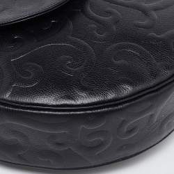 Pre Owned Yves Saint Laurent Black Leather Arabesque Shoulder Bag