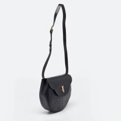 Pre Owned Yves Saint Laurent Black Leather Arabesque Shoulder Bag