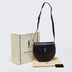 Pre Owned Yves Saint Laurent Black Leather Arabesque Shoulder Bag