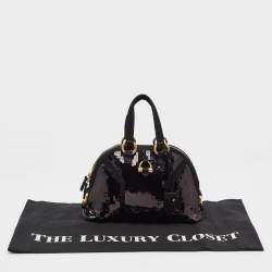 Pre Owned Yves Saint Laurent Black Leather and Sequins Mini Muse Bag
