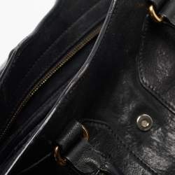 Pre Owned Yves Saint Laurent Black Leather Medium Cabas Chyc Tote