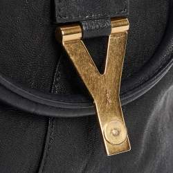 Pre Owned Yves Saint Laurent Black Leather Medium Cabas Chyc Tote