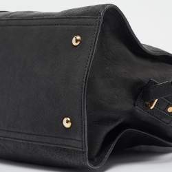 Pre Owned Yves Saint Laurent Black Leather Medium Cabas Chyc Tote