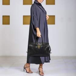 Pre Owned Yves Saint Laurent Black Leather Medium Cabas Chyc Tote