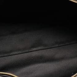 Pre Owned Yves Saint Laurent Black/Brown Leopard Print Calfhair and Leather Pom Pom Duffel Bag