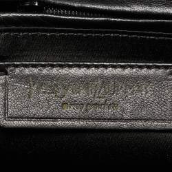 Pre Owned Yves Saint Laurent Black/Brown Leopard Print Calfhair and Leather Pom Pom Duffel Bag