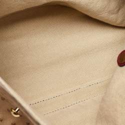 Yves Saint Laurent Multicolor Ostrich and Canvas Medium Muse Two Top Handle Bag