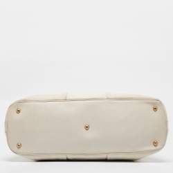 Yves Saint Laurent White Leather Oversized Muse Bag