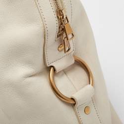 Yves Saint Laurent White Leather Oversized Muse Bag