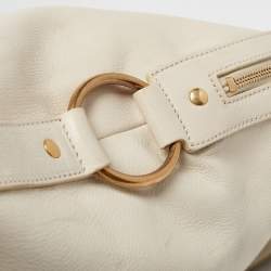 Yves Saint Laurent White Leather Oversized Muse Bag