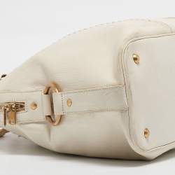 Yves Saint Laurent White Leather Oversized Muse Bag