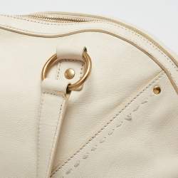Yves Saint Laurent White Leather Oversized Muse Bag
