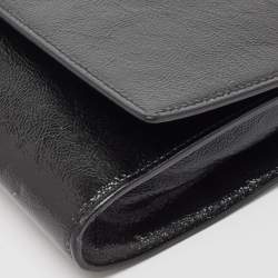 Pre Owned Yves Saint Laurent Black Patent Leather Belle De Jour Flap Clutch