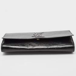 Pre Owned Yves Saint Laurent Black Patent Leather Belle De Jour Flap Clutch