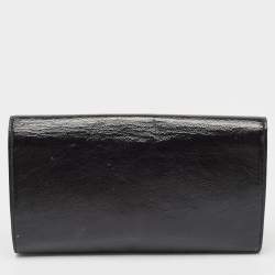 Pre Owned Yves Saint Laurent Black Patent Leather Belle De Jour Flap Clutch