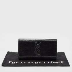 Pre Owned Yves Saint Laurent Black Patent Leather Belle De Jour Flap Clutch