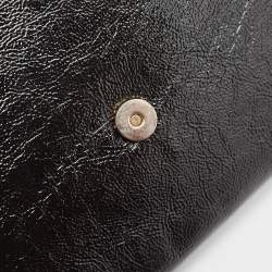 Pre Owned Yves Saint Laurent Black Patent Leather Belle De Jour Flap Clutch