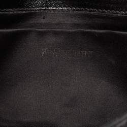 Pre Owned Yves Saint Laurent Black Patent Leather Belle De Jour Flap Clutch