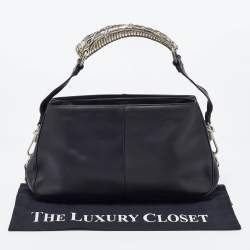 Yves Saint Laurent Black Leather Mombasa Hob Shoulder Bag