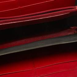 Pre Owned Yves Saint Laurent Red Patent Leather Belle De Jour Wallet