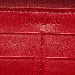 Pre Owned Yves Saint Laurent Red Patent Leather Belle De Jour Wallet