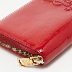 Pre Owned Yves Saint Laurent Red Patent Leather Belle De Jour Wallet
