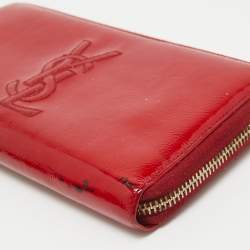 Pre Owned Yves Saint Laurent Red Patent Leather Belle De Jour Wallet