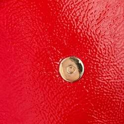 Pre Owned Yves Saint Laurent Red Patent Leather Belle De Jour Flap Clutch