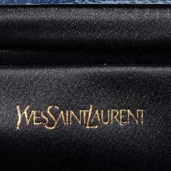مملوكة مسبقًا حقيبة كلتش بقلاب إيف سان لوران بل دو جور جلد لامع أسود