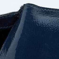 مملوكة مسبقًا حقيبة كلتش بقلاب إيف سان لوران بل دو جور جلد لامع أسود