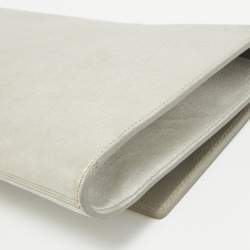 Pre Owned Yves Saint Laurent Silver Leather Belle De Jour Clutch