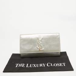 Pre Owned Yves Saint Laurent Silver Leather Belle De Jour Clutch