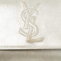 Pre Owned Yves Saint Laurent Silver Leather Belle De Jour Clutch