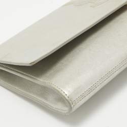 Pre Owned Yves Saint Laurent Silver Leather Belle De Jour Clutch