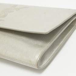 Pre Owned Yves Saint Laurent Silver Leather Belle De Jour Clutch