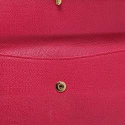 Yves Saint Laurent Pink Leather Ligne Y Flap Wallet