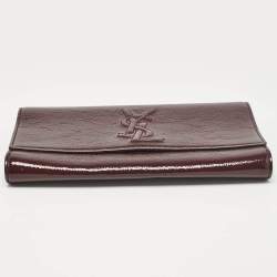 Yves Saint Laurent Burgundy Patent Leather Belle De Jour Clutch