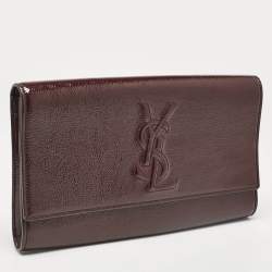 Yves Saint Laurent Burgundy Patent Leather Belle De Jour Clutch