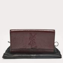 Yves Saint Laurent Burgundy Patent Leather Belle De Jour Clutch