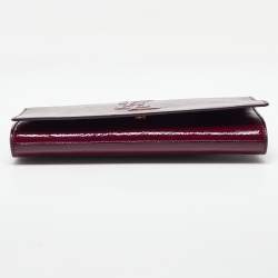 Pre Owned Yves Saint Laurent Burgundy Patent Leather Belle De Jour Clutch