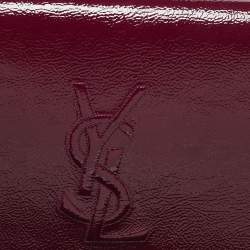 Pre Owned Yves Saint Laurent Burgundy Patent Leather Belle De Jour Clutch