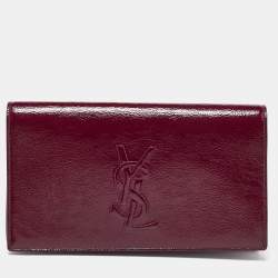 Pre Owned Yves Saint Laurent Burgundy Patent Leather Belle De Jour Clutch