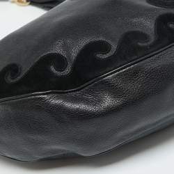 Pre Owned Yves Saint Laurent Black Leather and Suede Hobo